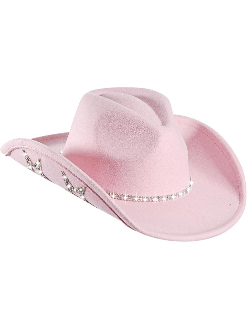 Women's Pink Stars Glitter Rhinestone Sparkly Cowboy Western Cowgirl Hat